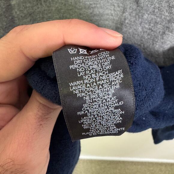 Slate Stone Wool Crewneck Color Block Long Sleeve Sweater US Men's S - Picture 5 of 7